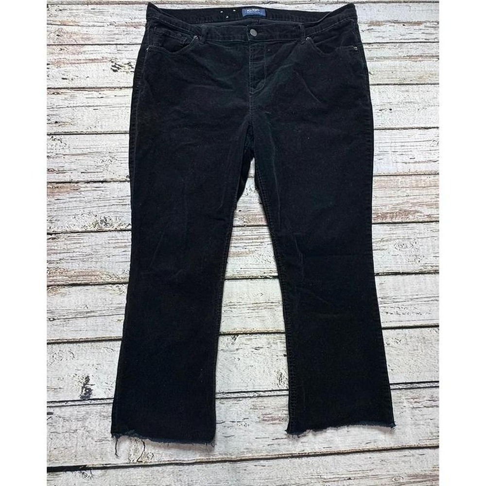 Old Navy sz 18 Women's Black Corduroy Flare Pants Raw Hem